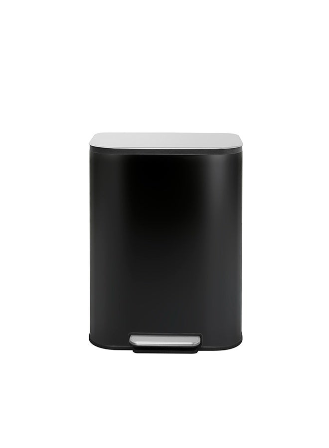 ايست من نون سلة مهملات بقدرة 50 لتر مطلية بالبودرة مع دافع للقدم للمطبخ، غطاء يغلق برفق مع وظيفة البقاء مفتوحًا، سلة بدون استخدام اليدين، 44.8 سم طول × 34.1 سم عرض × 61.2 سم ارتفاع، أسود غير لامع - Image 1